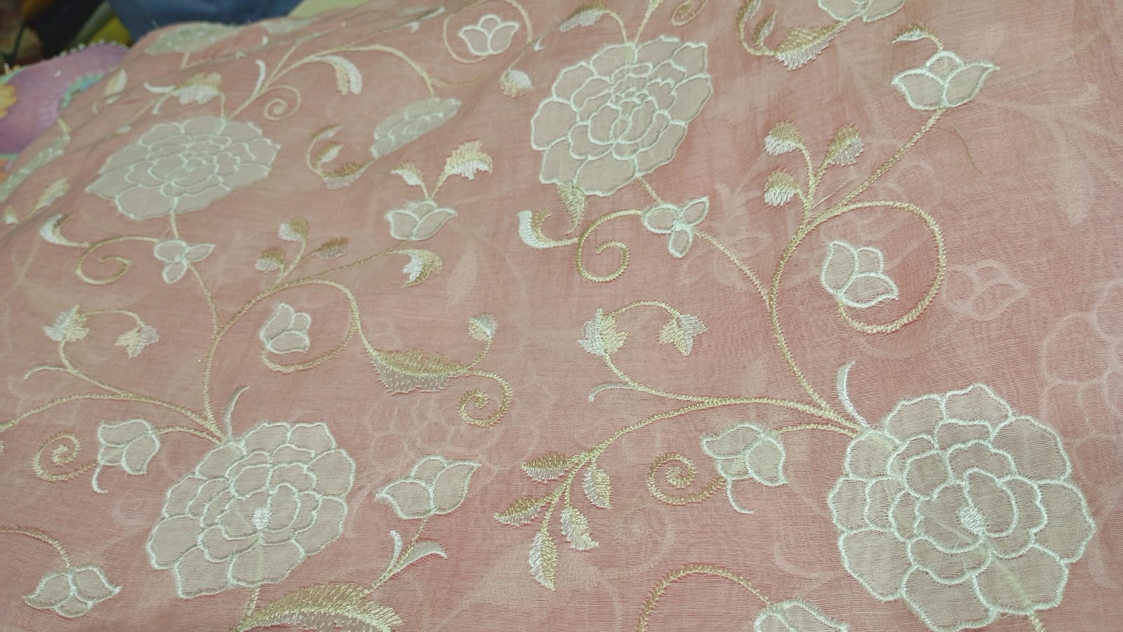 Pink Chanderi Embroidery