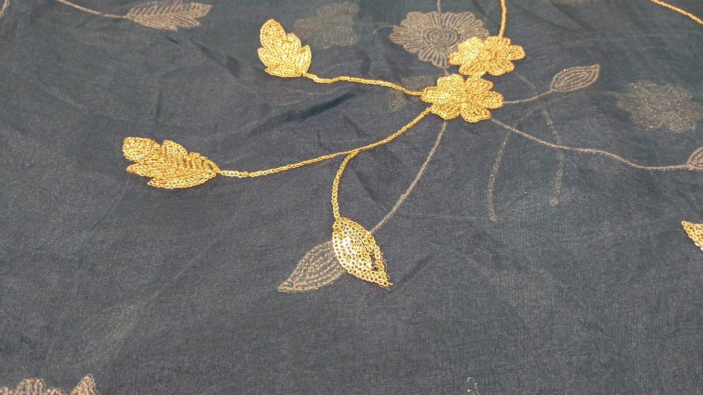Dark Blue Organza sequins