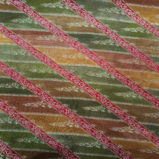 Green Gaji Silk Fabric