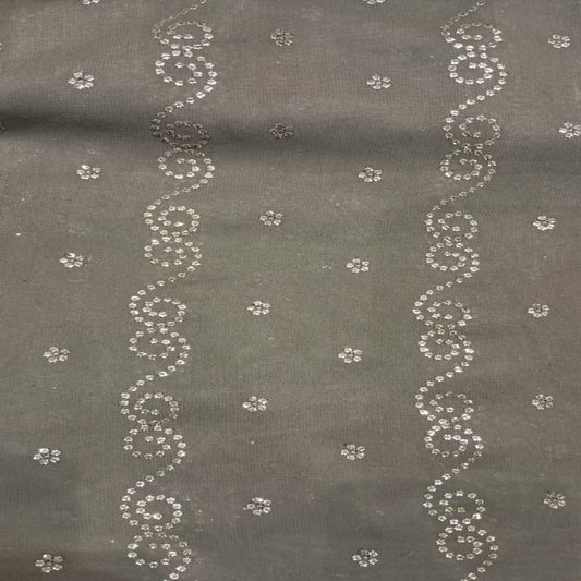 Grey Georgette Embroidery Fabric