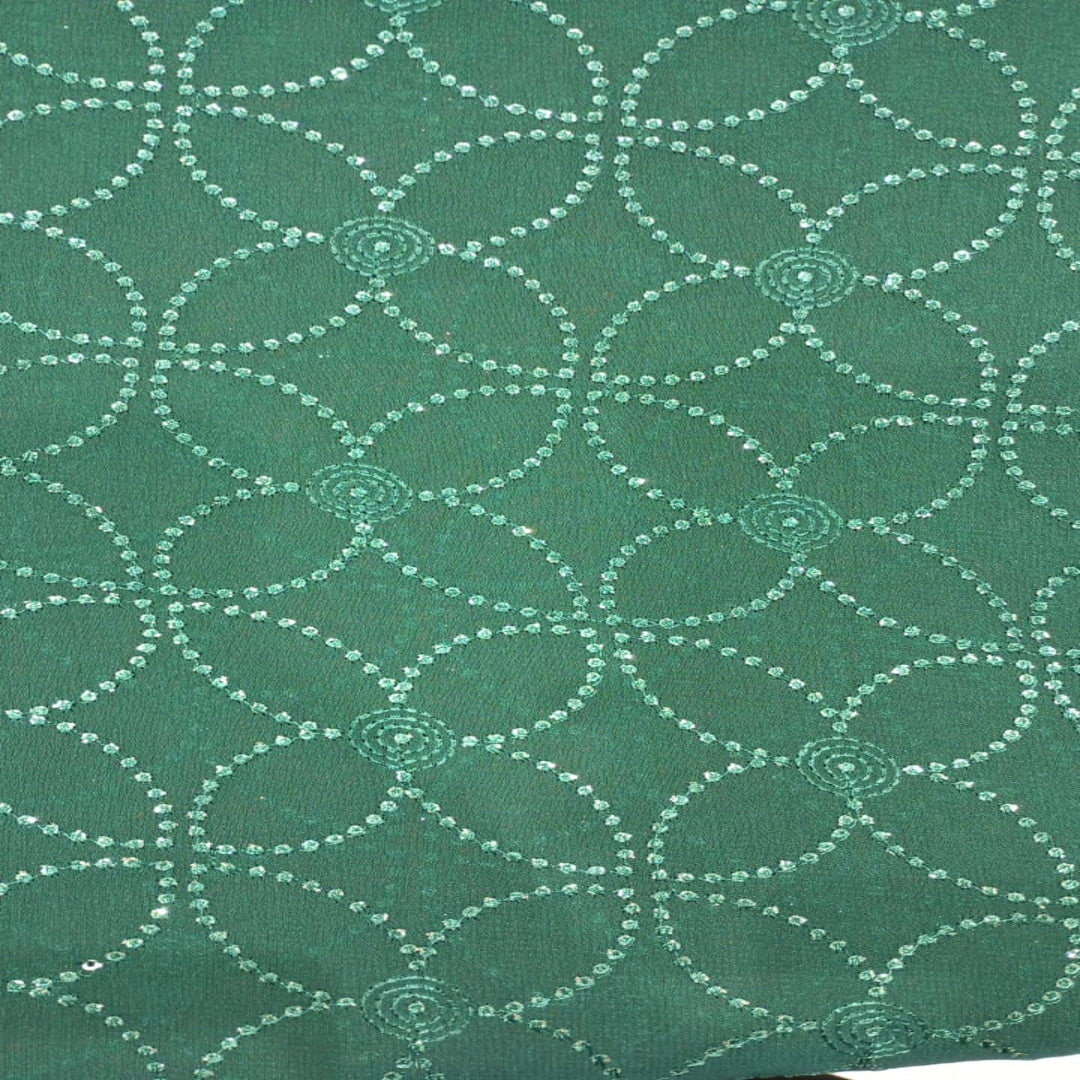 Green georgette embroidery 