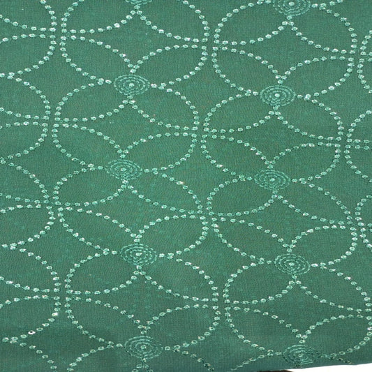 Green georgette embroidery 