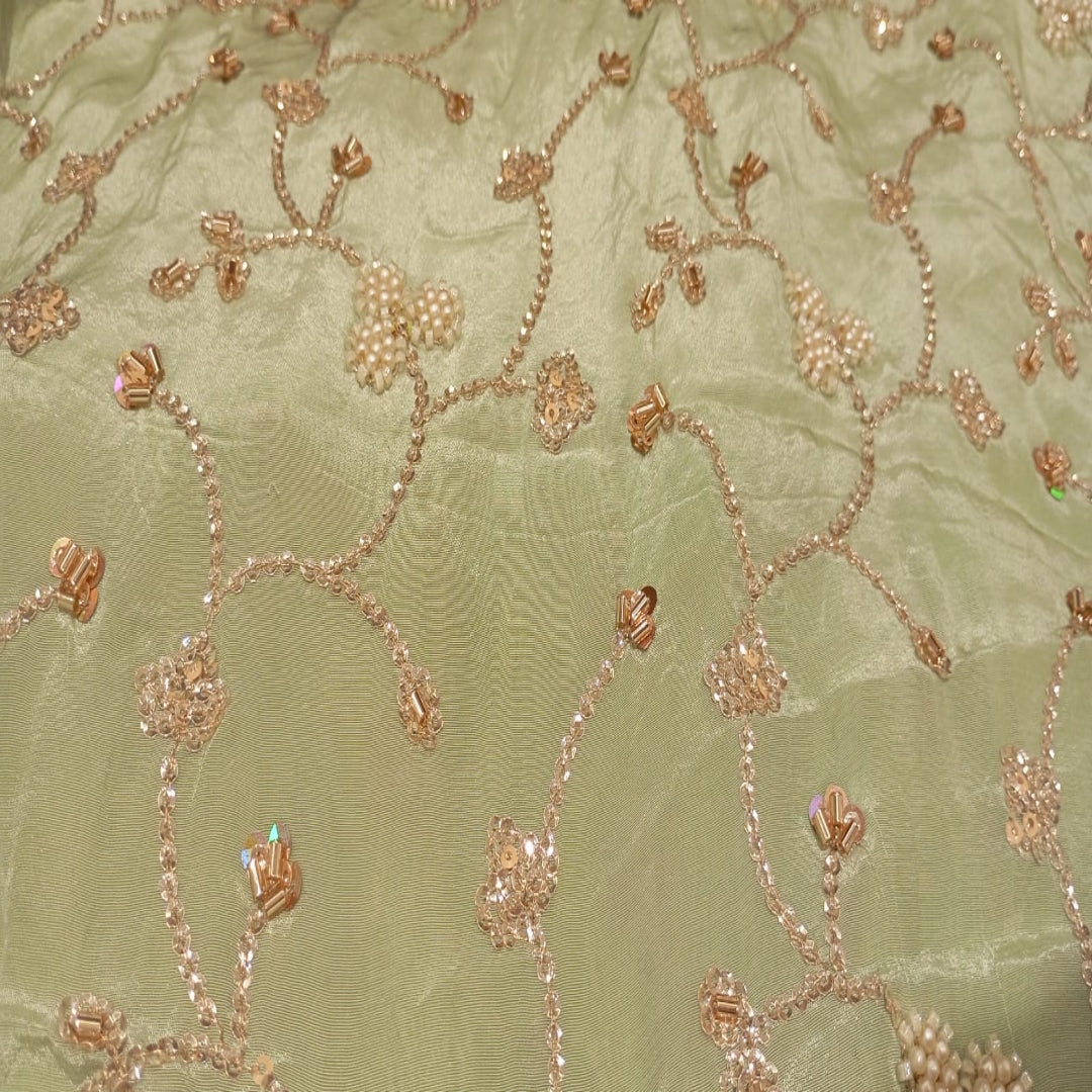 Green Suncrepe Embroidery