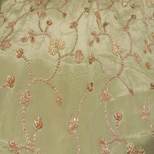 Green Suncrepe Embroidery