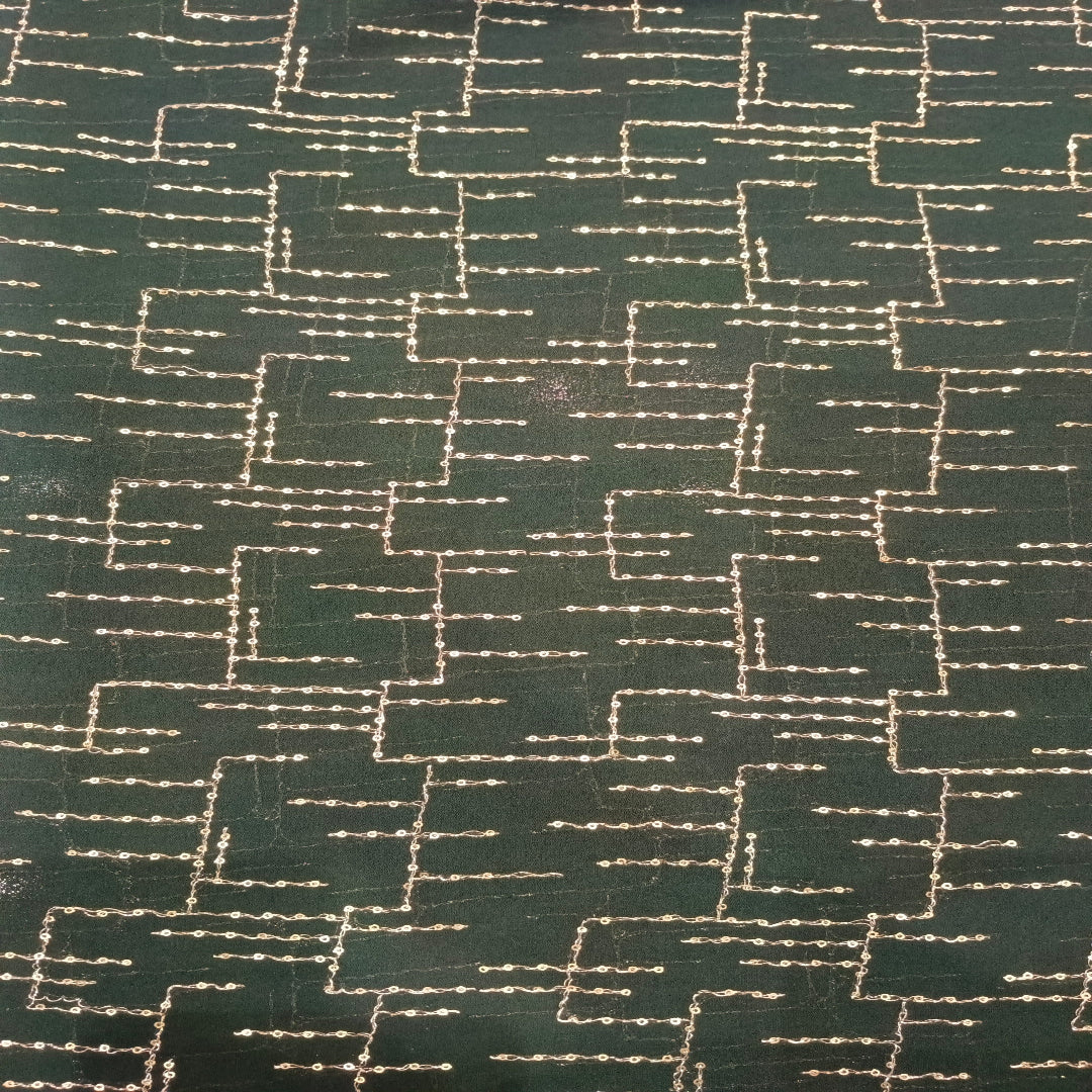 Green Georgette Sequins Fabric