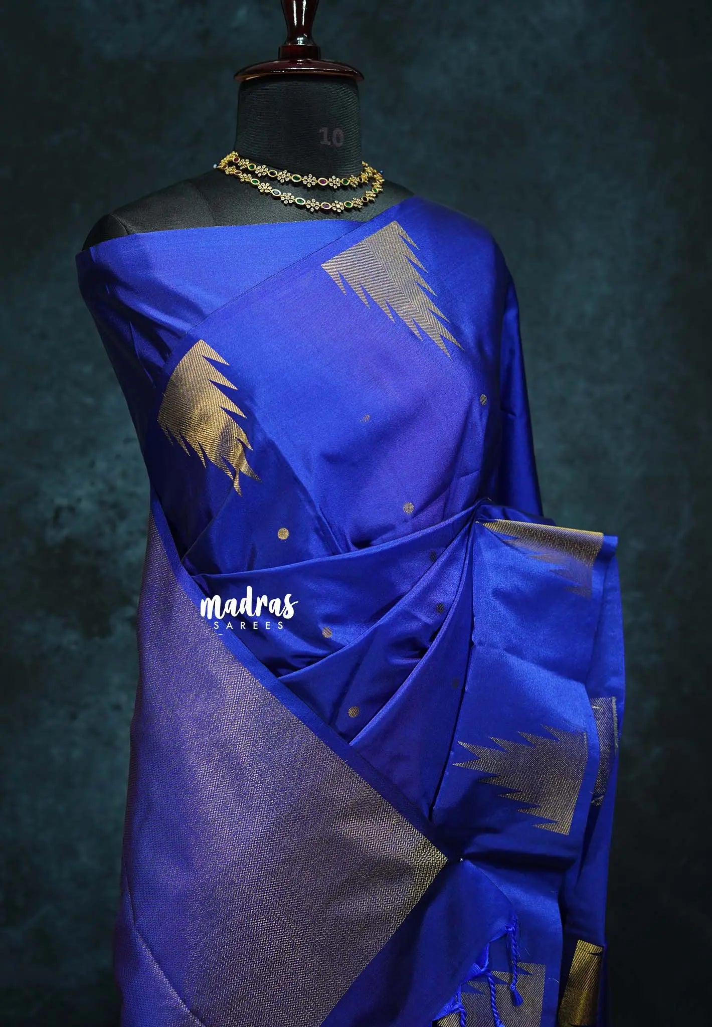 MS Blue - Hamsavalli – Soft Silk Cotton Elegance saree with temple weaving rich pallu