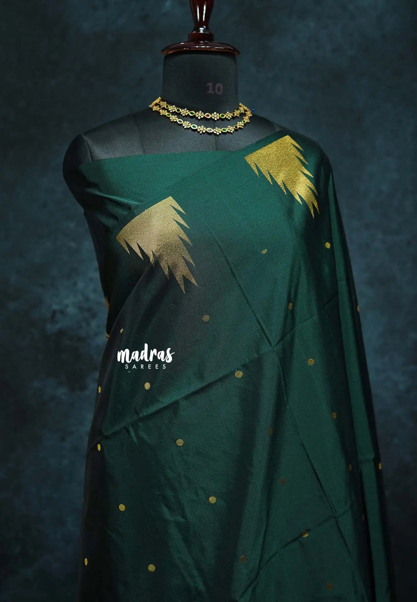 Deep Green - Hamsavalli – Soft Silk Cotton Elegance saree with temple weaving rich pallu