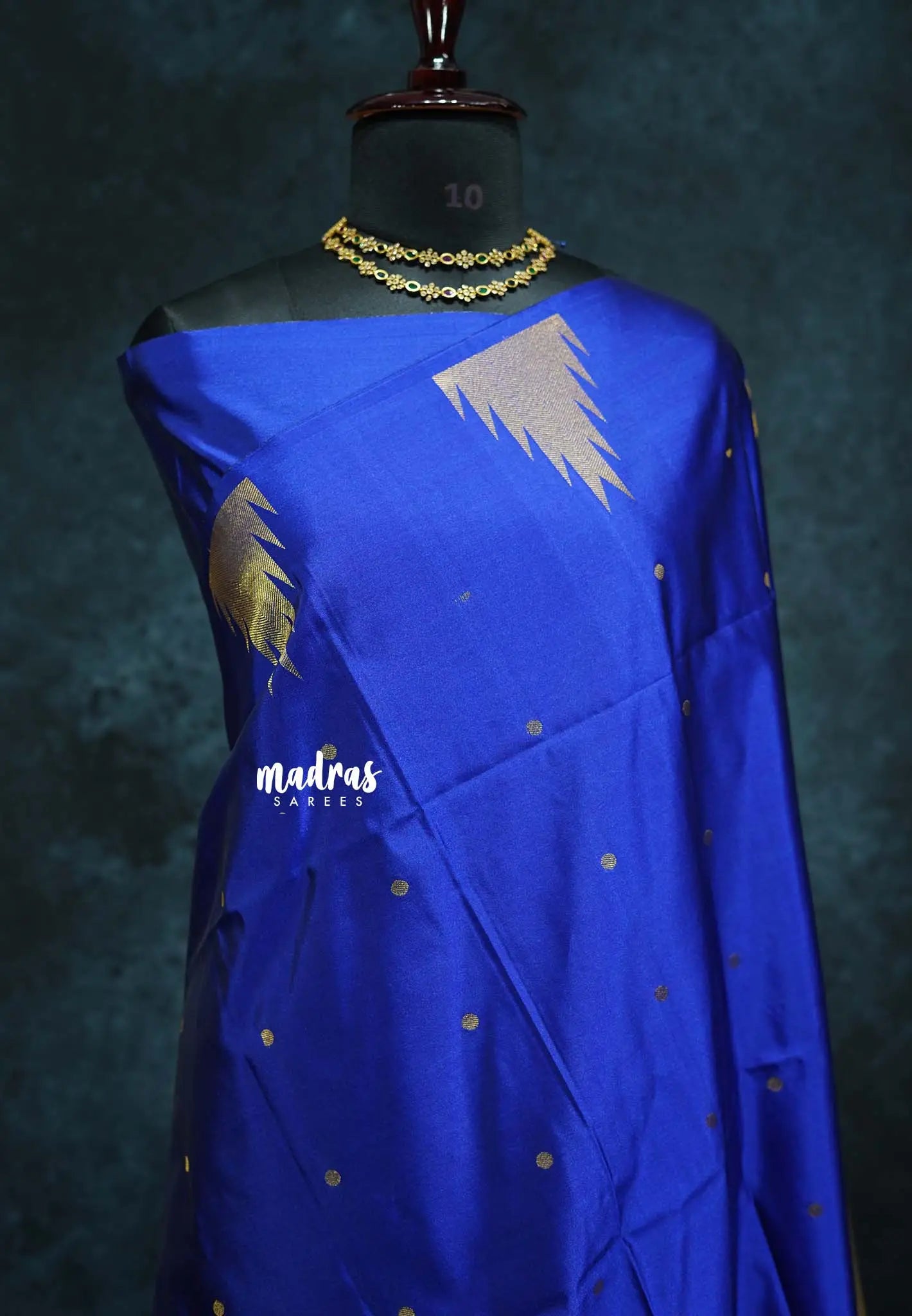 MS Blue - Hamsavalli – Soft Silk Cotton Elegance saree with temple weaving rich pallu