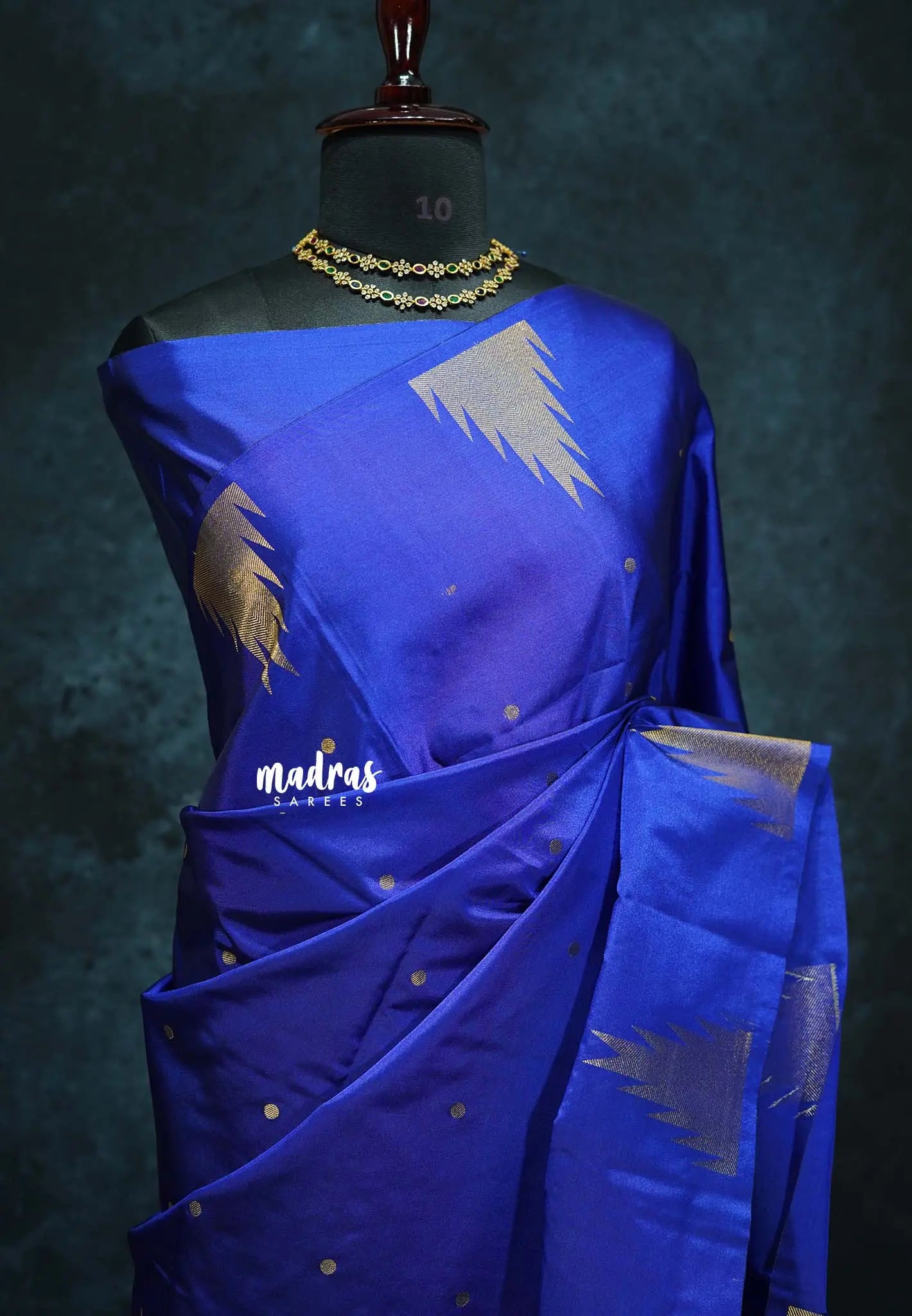 MS Blue - Hamsavalli – Soft Silk Cotton Elegance saree with temple weaving rich pallu