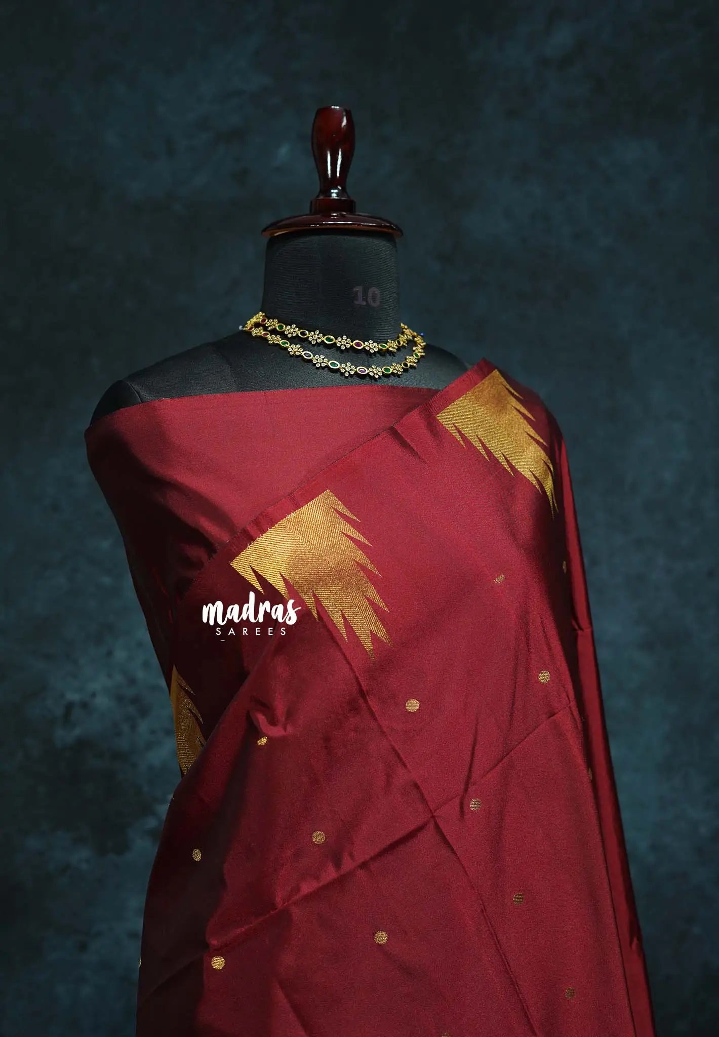 Majestic Maroon - Hamsavalli – Soft Silk Cotton Elegance saree with temple weaving rich pallu