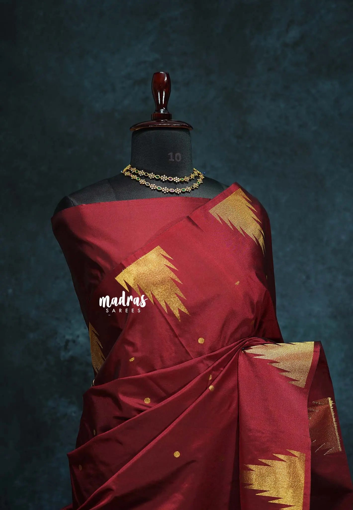 Majestic Maroon - Hamsavalli – Soft Silk Cotton Elegance saree with temple weaving rich pallu