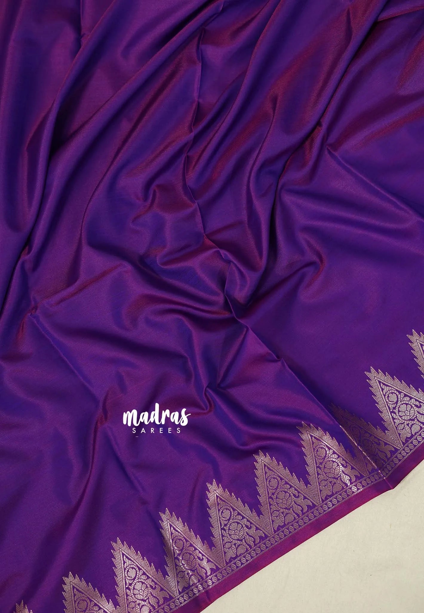 Dual Shade Purple - Kanimozhi - Premium dualshade soft silkcotton Saree with Temple Border