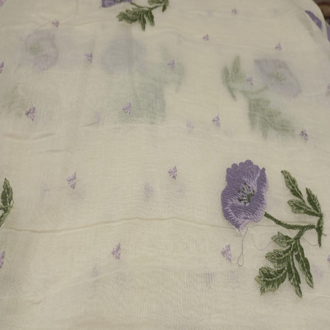 Lavender Chanderi Embroidery