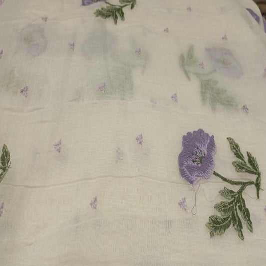 Lavender Chanderi Embroidery