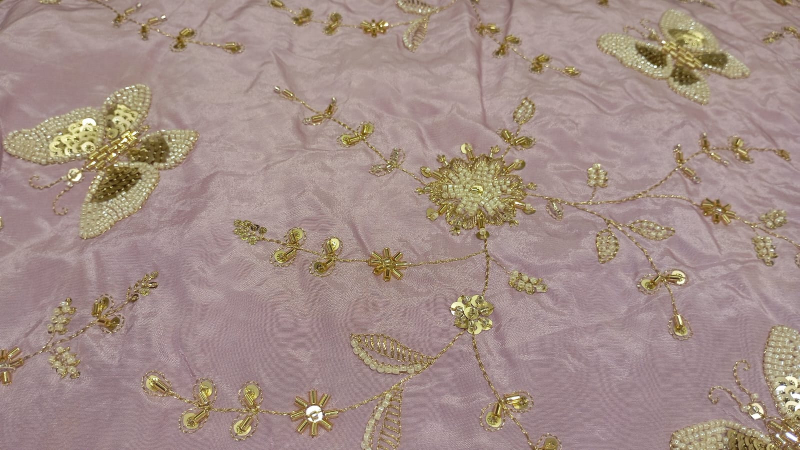 Lavender Suncrepe Embroidery