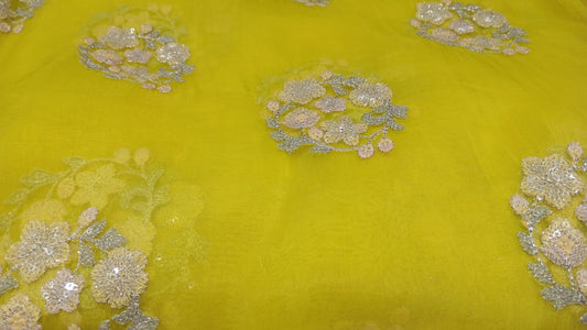 Lemon Yellow Organza sequins