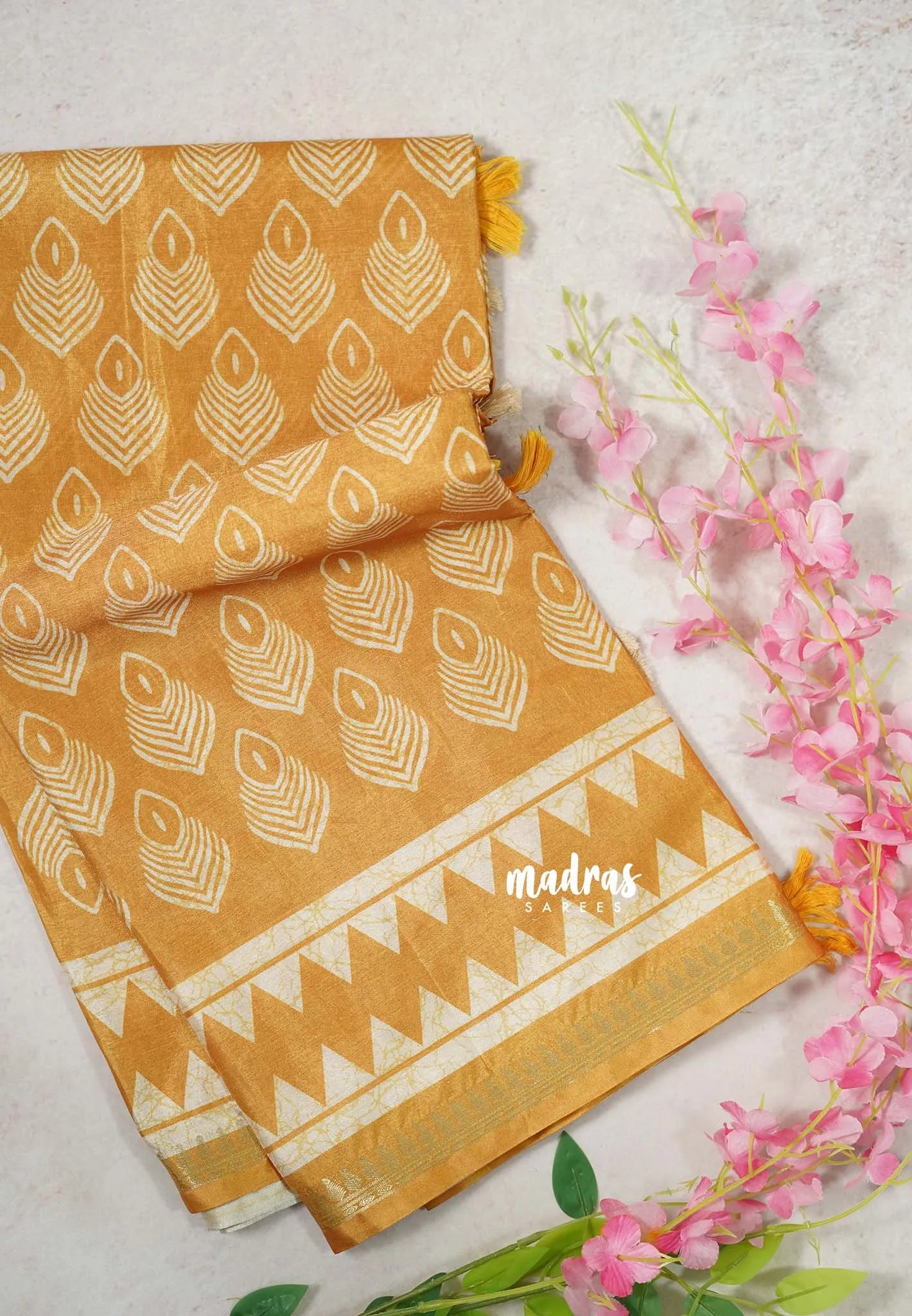 Design 5 Mustard Glow - Ananya - Soft Mangalore Silk cotton Saree with Tiny Zari Border - Best for Office Wear