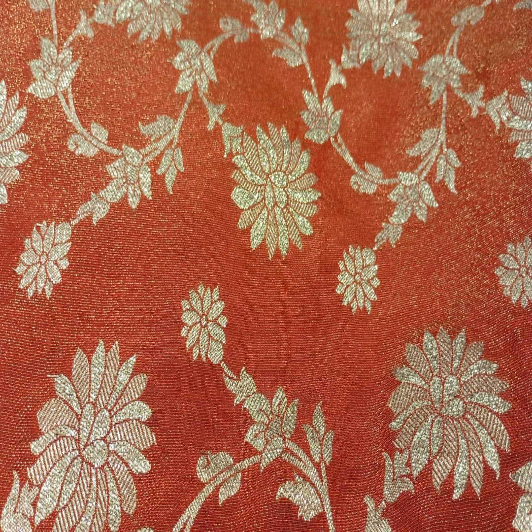 Orange Banarasi Silk Banarasi