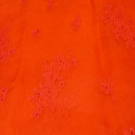 Orange Organza Embroidery