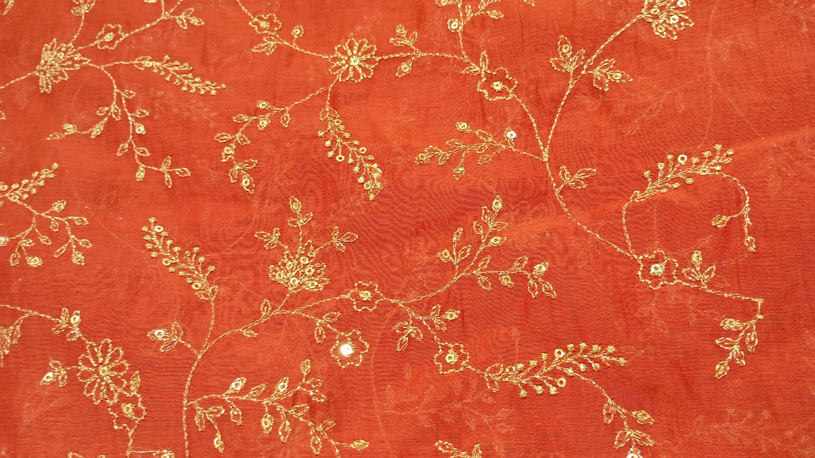 Orange Organza sequins