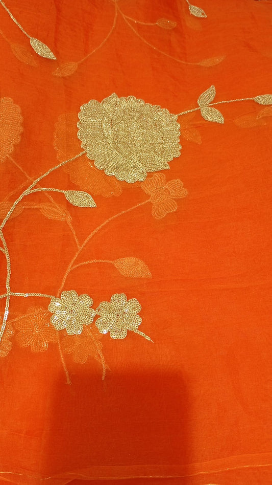 Orange Organza sequins