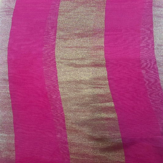 Pink Organza Patta Fabric