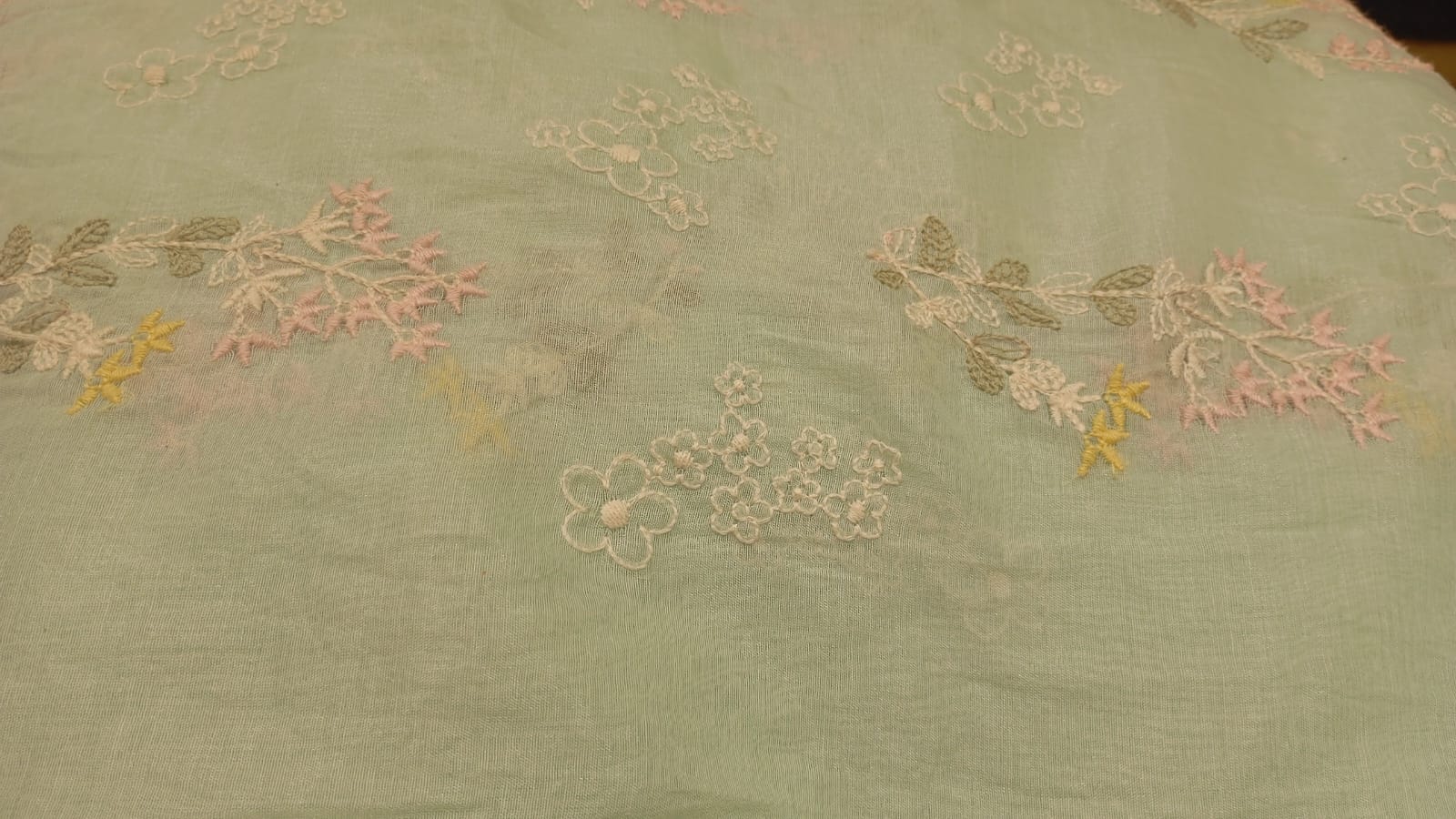 Pastel Blue Chanderi Embroidery
