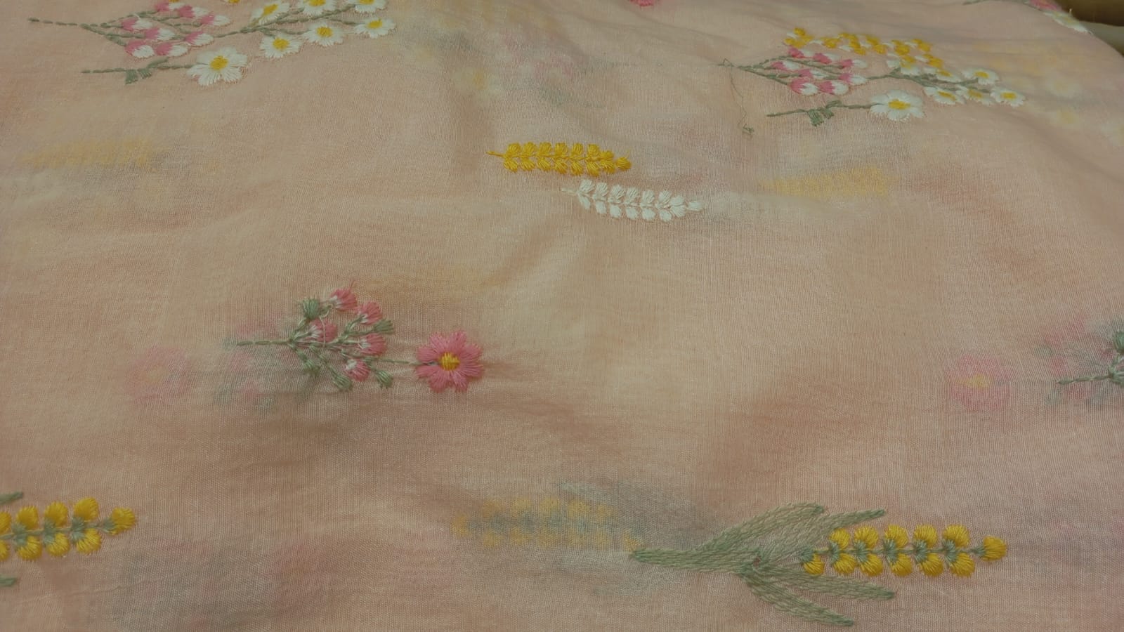 Pastel Pink Chanderi Embroidery