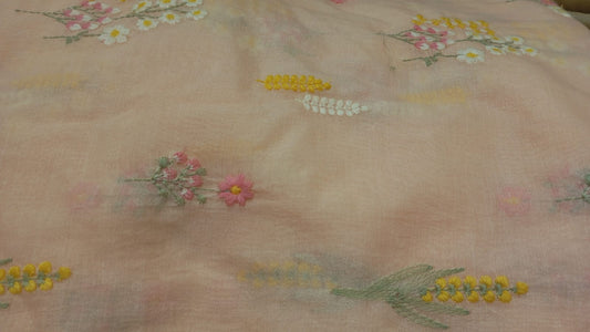 Pastel Pink Chanderi Embroidery