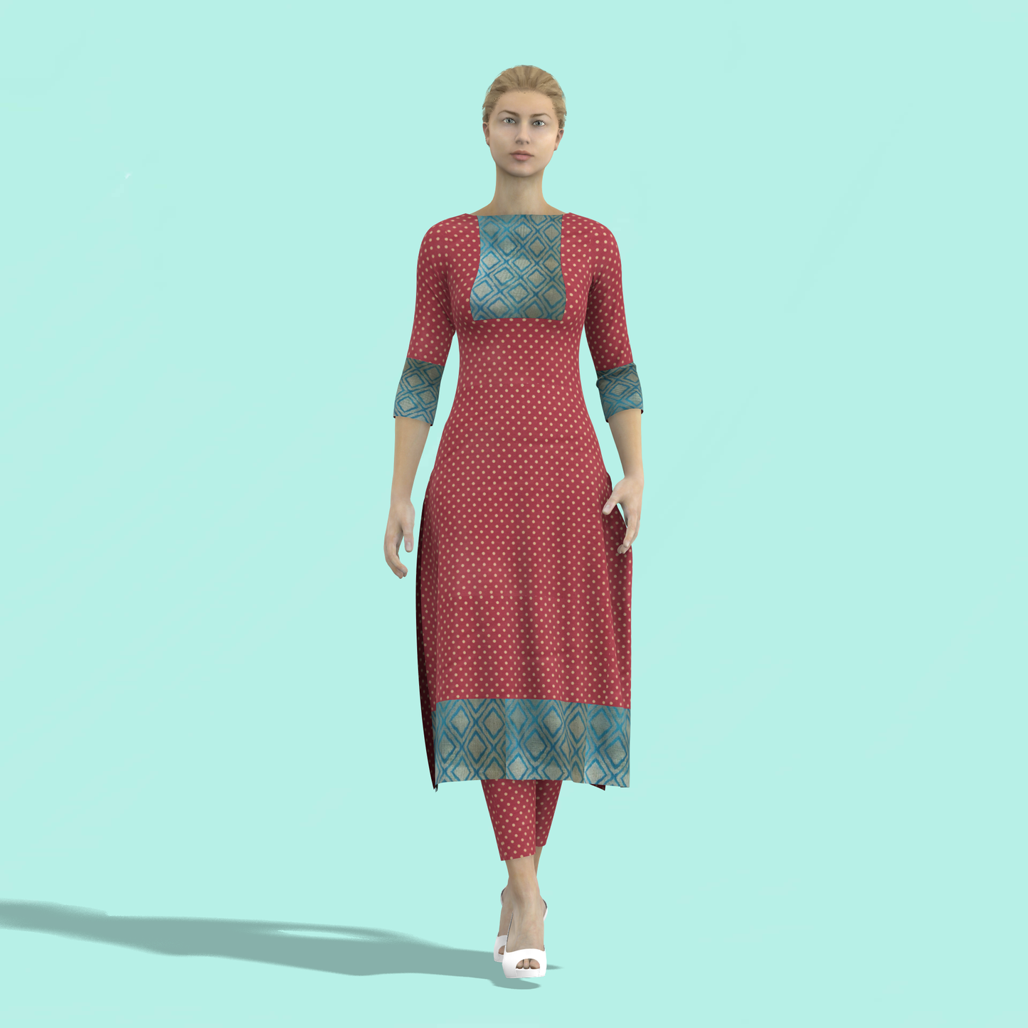 Ethnic Elegance Customized Salwar Kameez - CST043 (Stitching Service)