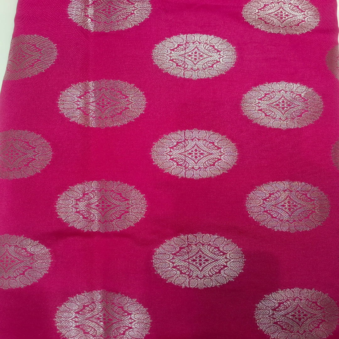 Pink Banarasi Zari Fabric