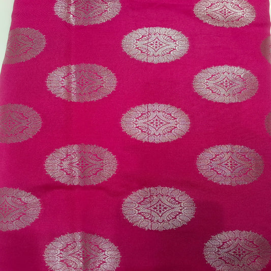 Pink Banarasi Zari Fabric