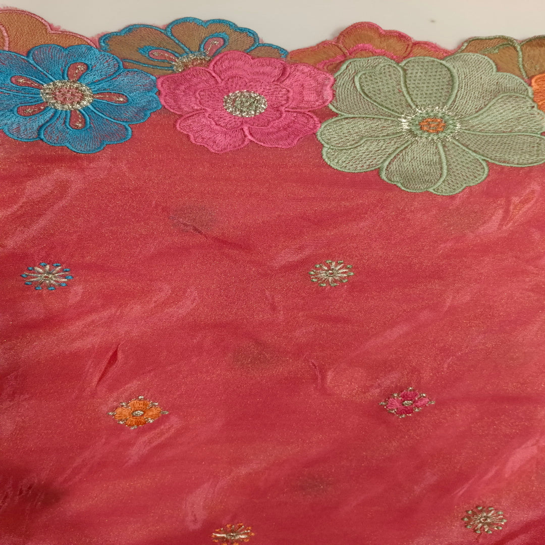 Pink Tissue Embroidery Fabric
