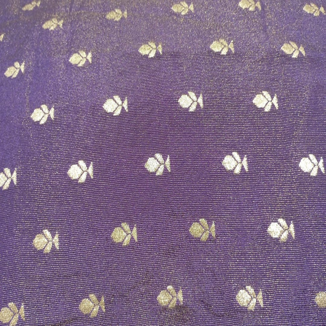 Purple Banarasi Silk Banarasi Golden Motif