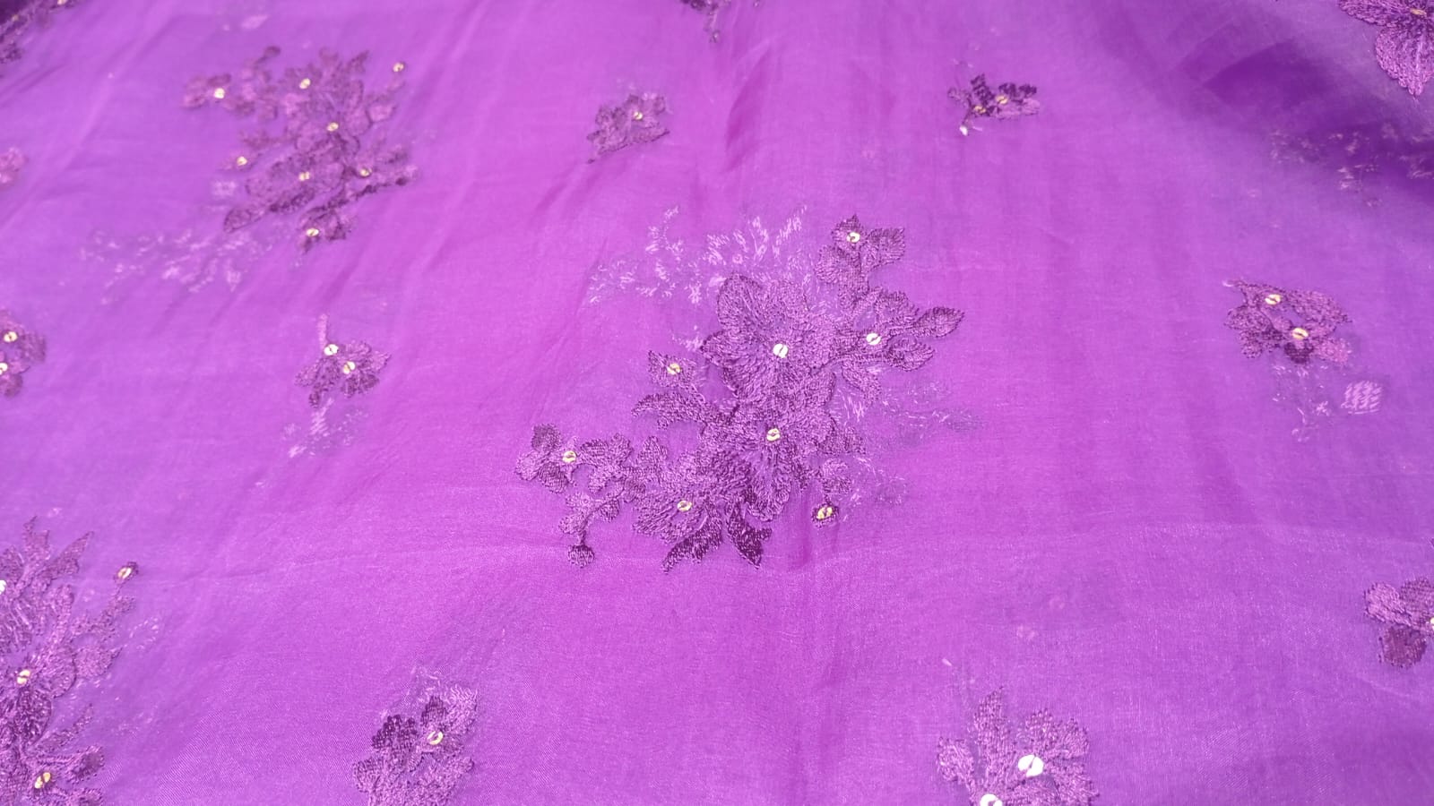 Purple Organza Embroidery
