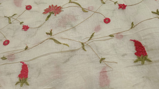 Red Chanderi Embroidery