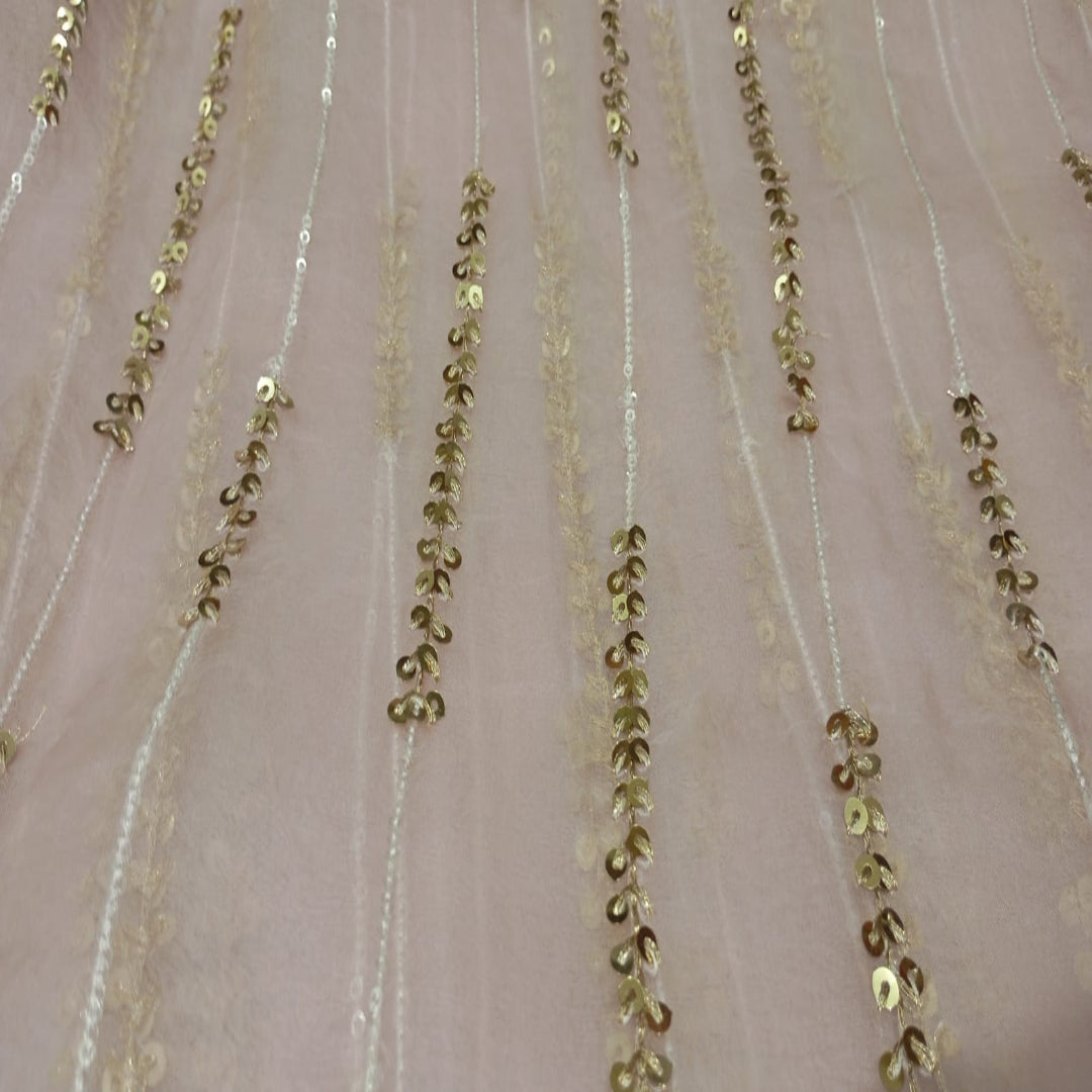 Pink Organza sequins Row