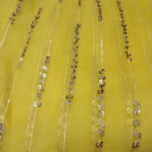Yellow Organza sequins Row