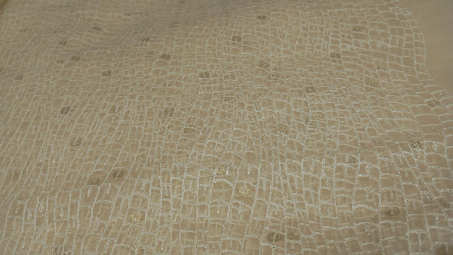 Sandal Organza Embroidery Grid