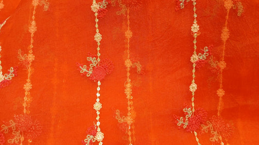 Orange Organza sequins