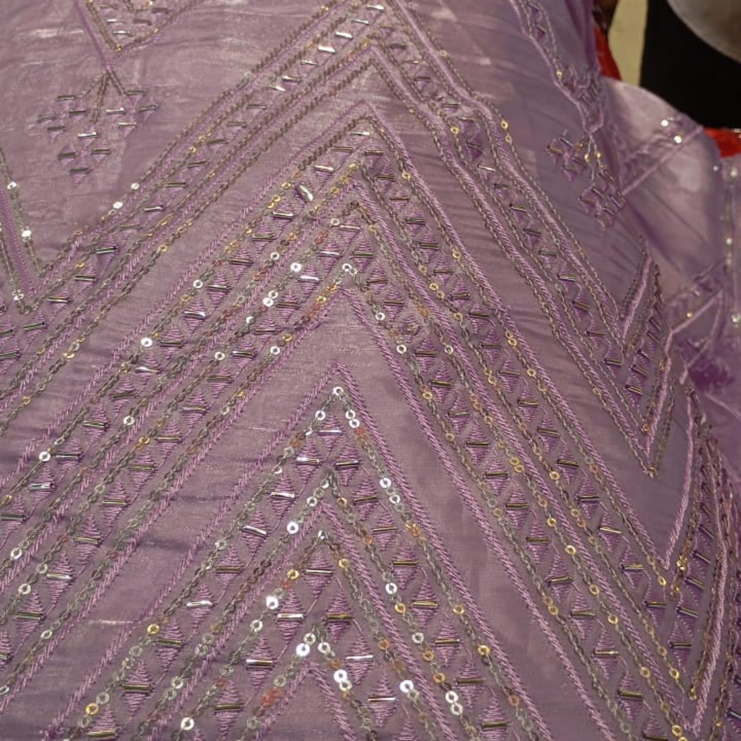 purple tissue embroidery 