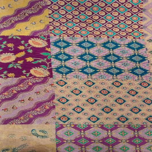 Purple Tussar Banarasi Silk Fabric