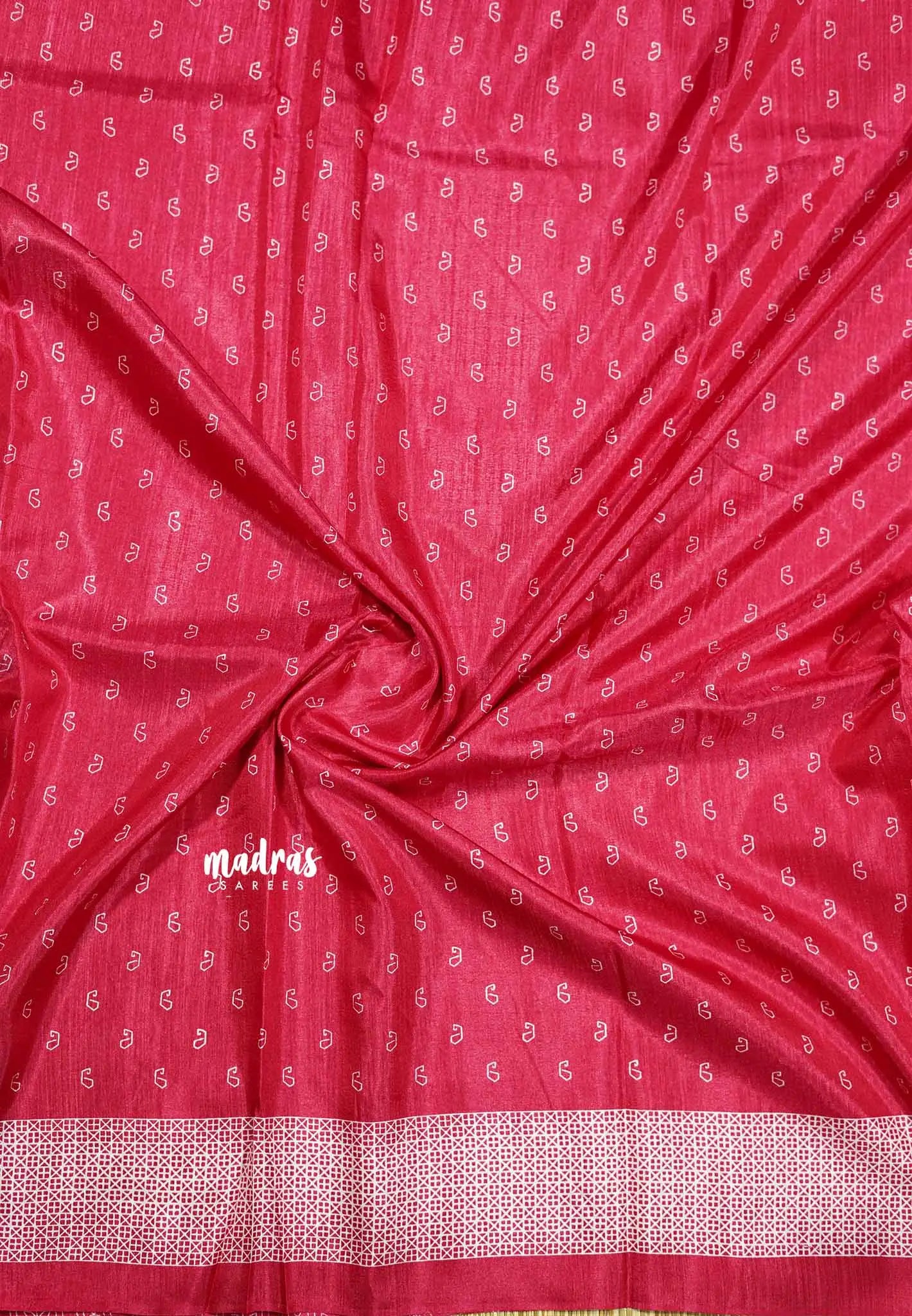Rani pink - Uniform sarees Malgudi printed silk small prints