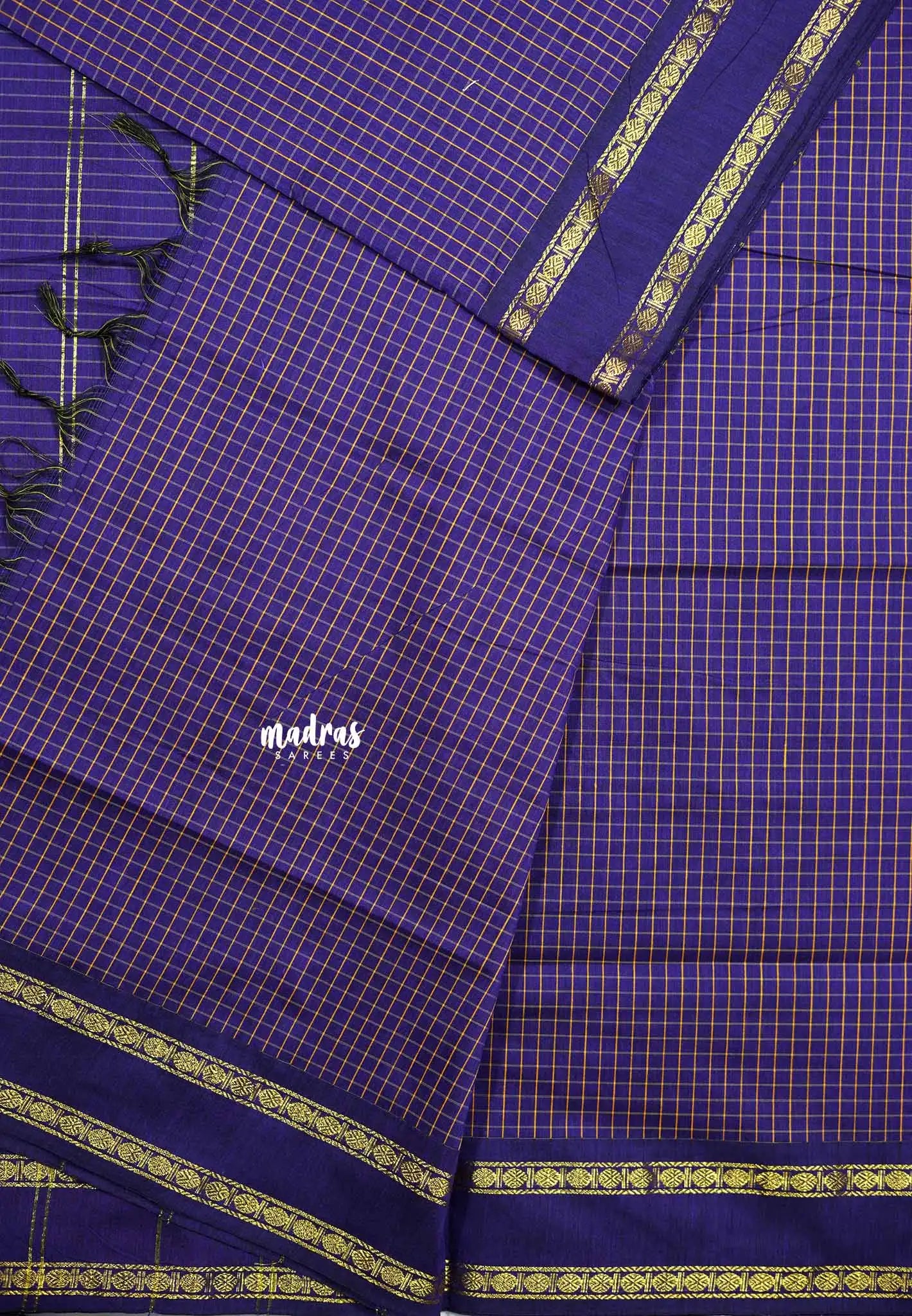 Violet Purple - Vintage Gadwal silkcotton Saree