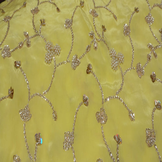 Yellow Suncrepe Embroidery