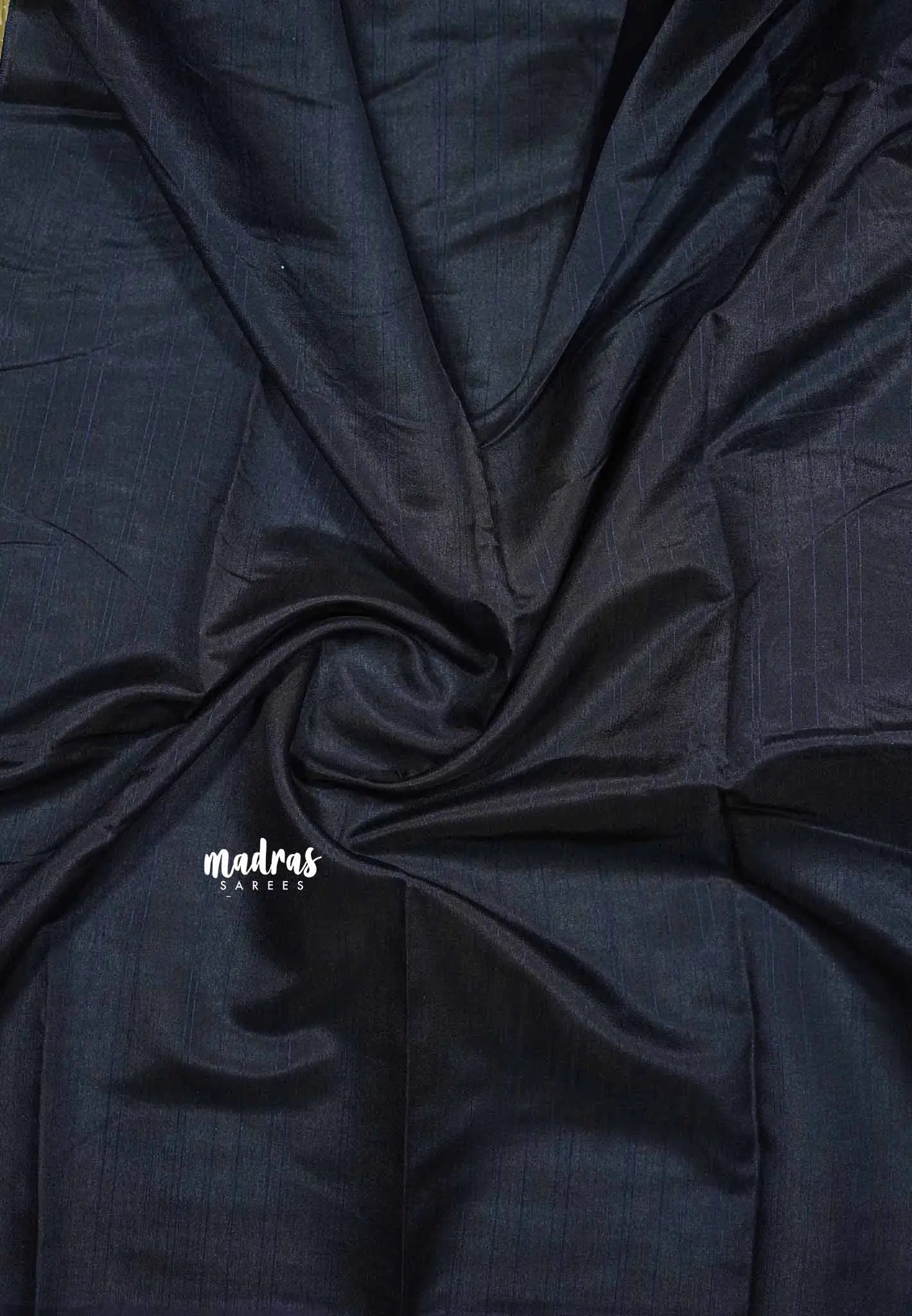 Deep blue floral buttas - Zara Malgudi Fusion printed silk cotton Saree