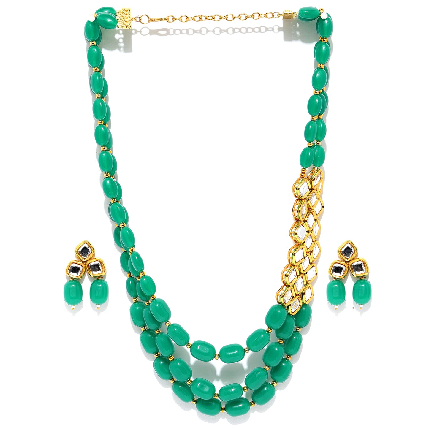 Green Kundan Necklace Set