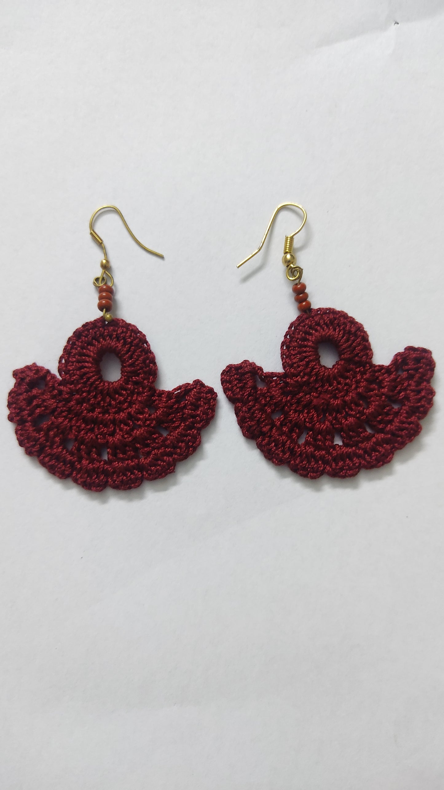 Maroon Crochet Earring