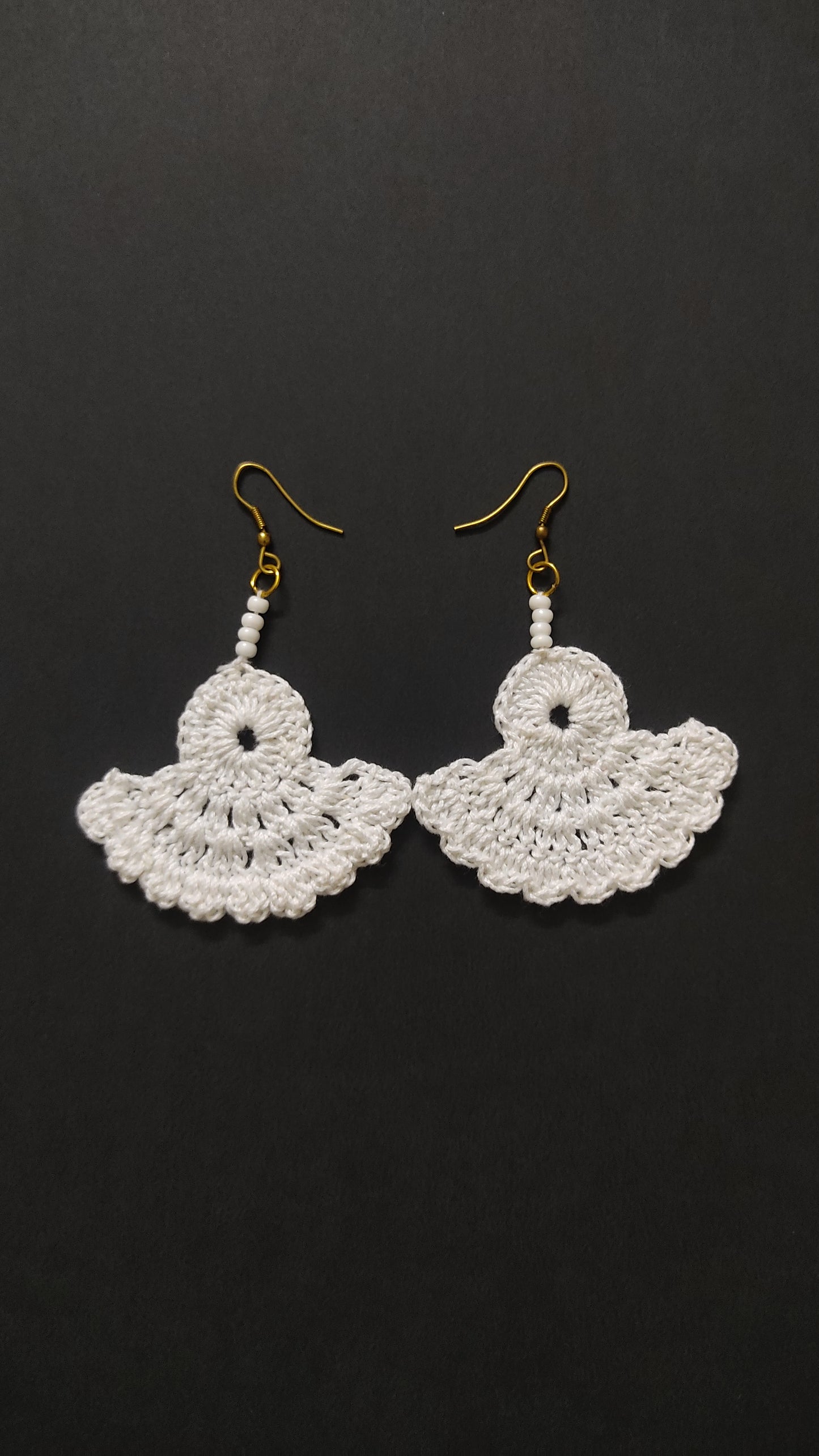 White Crochet Earring
