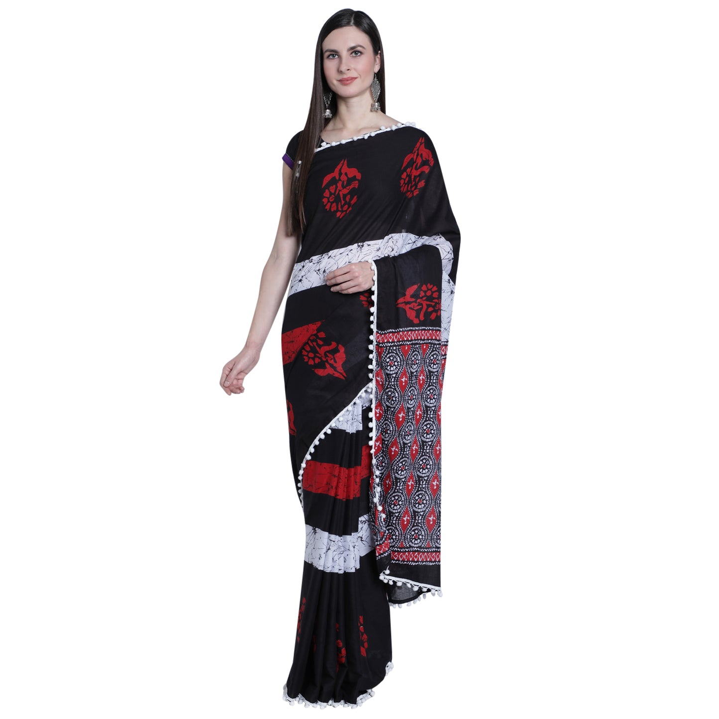 Salient Black Cotton Saree